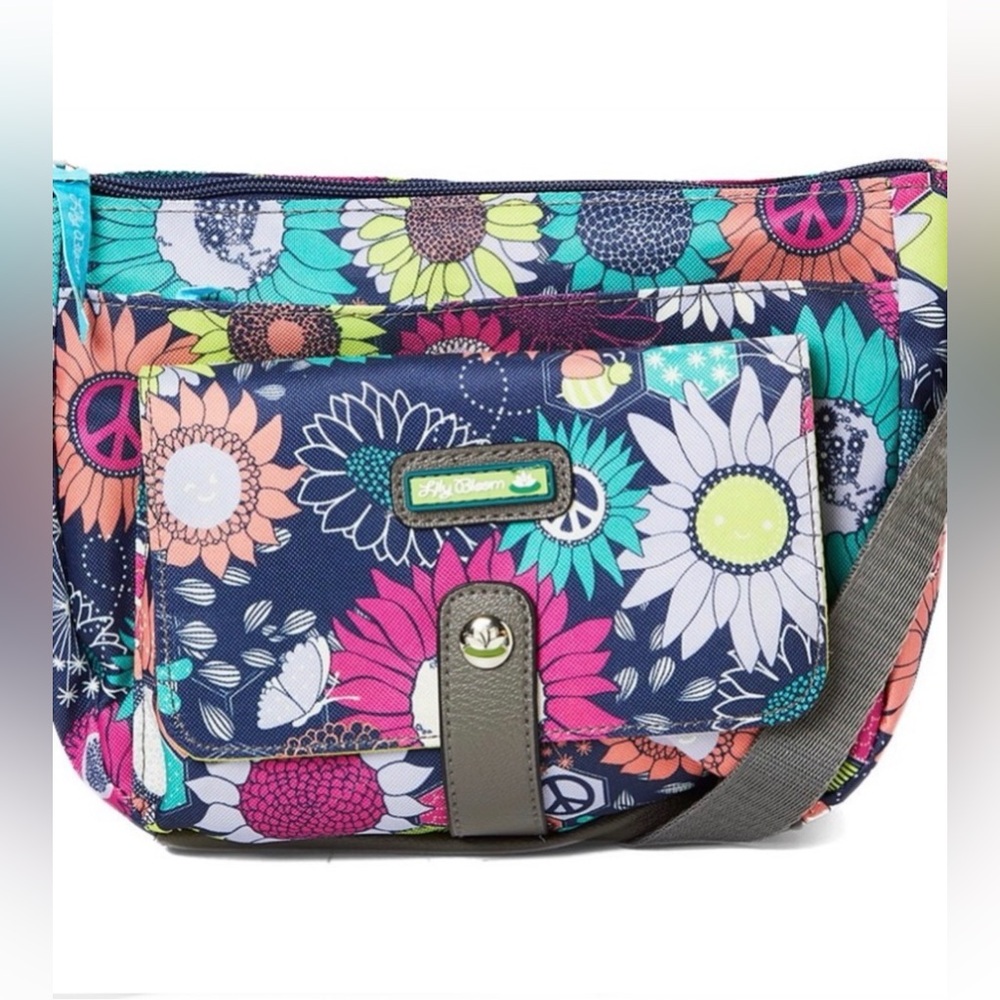 EUC- Lily Bloom ‘Cristina’ Peace & Flowers Crossbody Bag